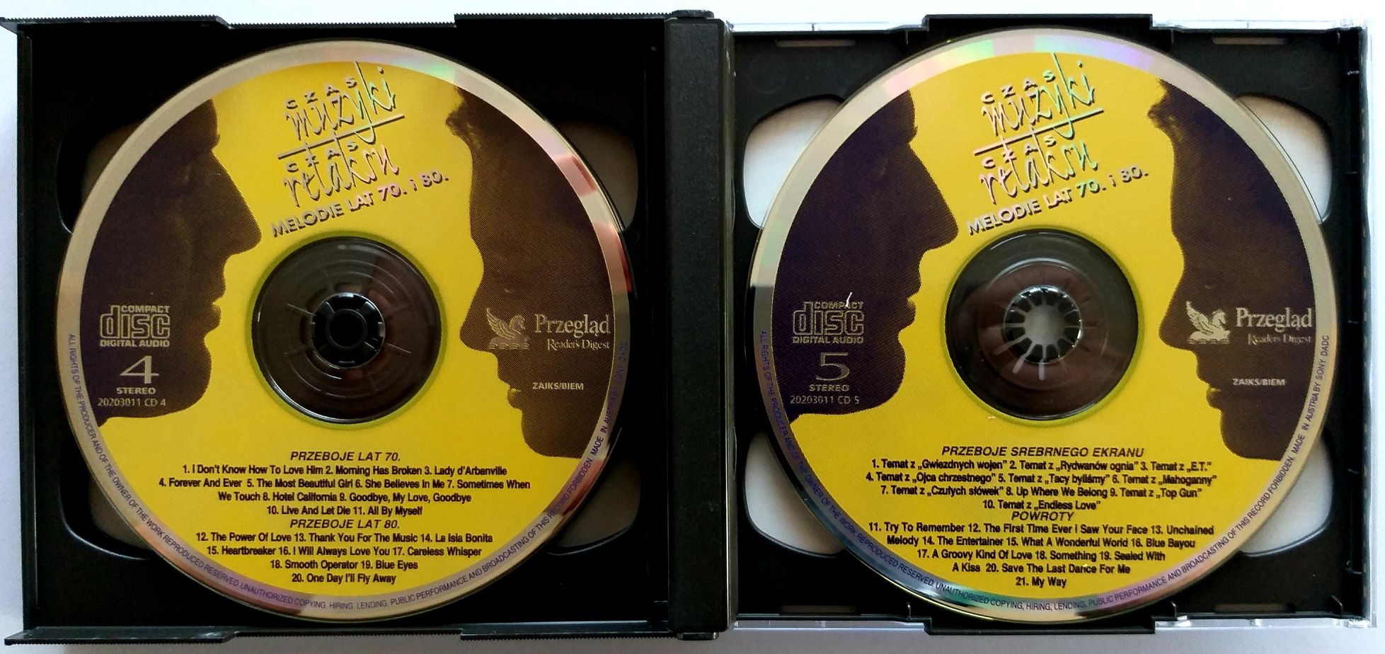 Czas Muzyki Czas Relaksu Melodie Lat 70 i 80 5CD Box 1997r