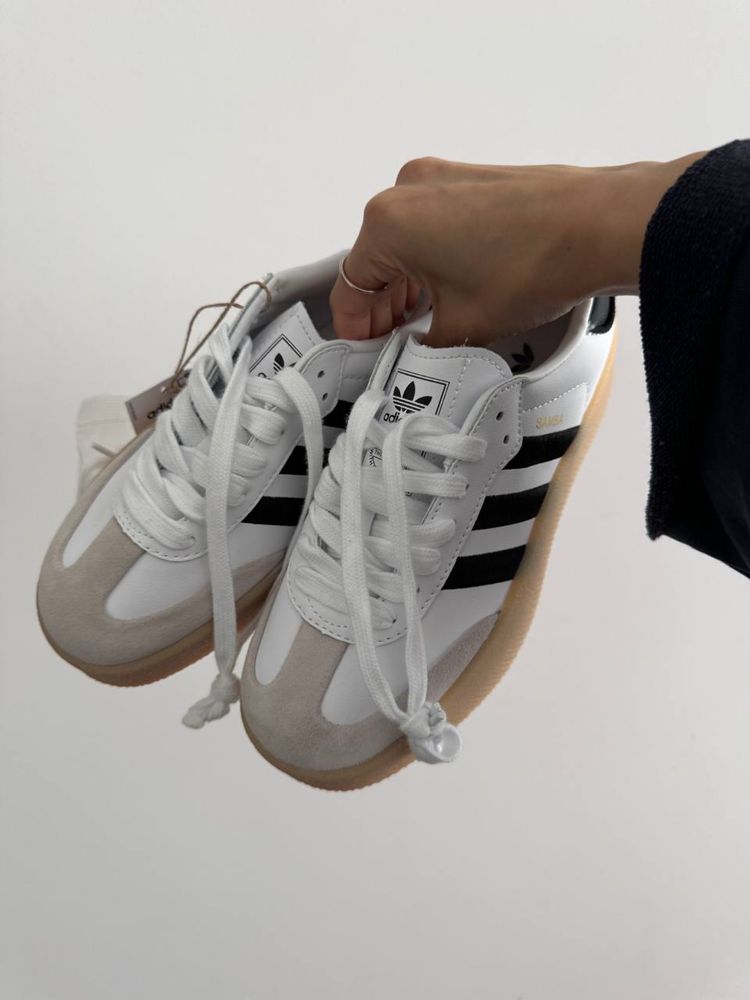 Кросівки Adidas Samba Білі Чорні! Розмір 36-43