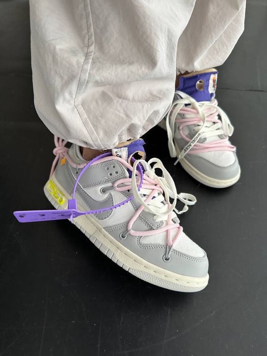 Кросівки жіночі Dunk x Off White Grey Pink 36-40