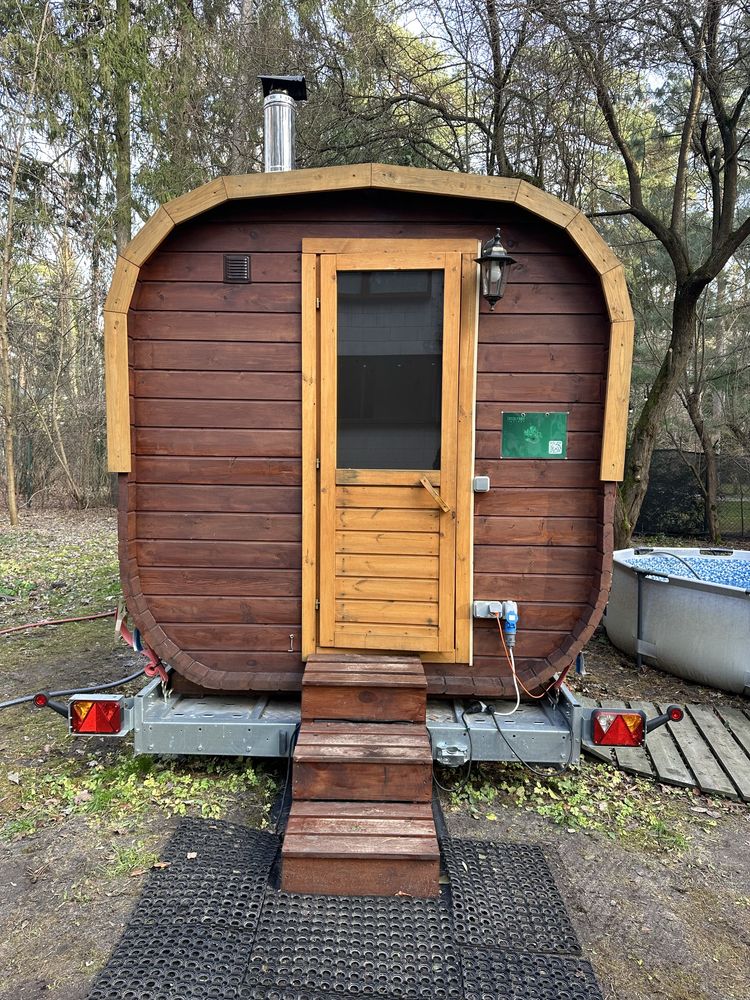 Mobilna Sauna + Łaznia z  Cedru pod kat. B, piec Ferynger Optima