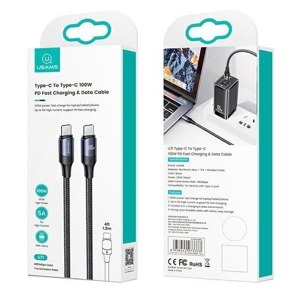 Kabel Usams U71 USB-C do USB-C 3M 100W PD Fast Charge