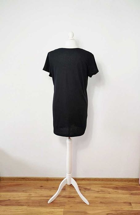 Primark czarny długi tshirt tunika basic