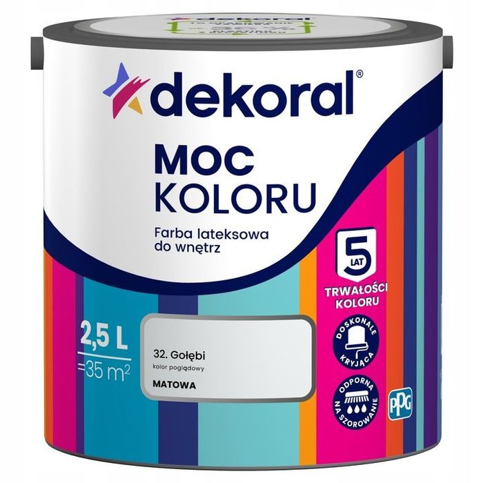 Dekoral Farba Moc Koloru 2,5l 32 Gołębi