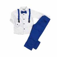 nowy elegancki zestaw 104 koszula mucha szelki spodnie dla chłopca