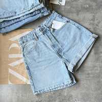 Жіночі трендові джинсові шорти Zara MOM зара моми 34,36,38,40