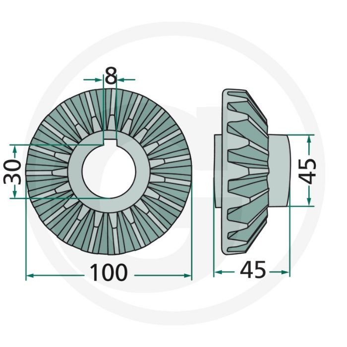 Kołoz stożkowe Z19 przetrząsarka Deutz Fahr KH 20D, 40D, 400DN, 500DN,