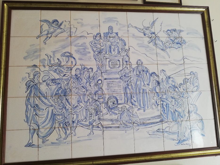 Grande quadro em azulejo - alegoria à fundação da Casa Pia