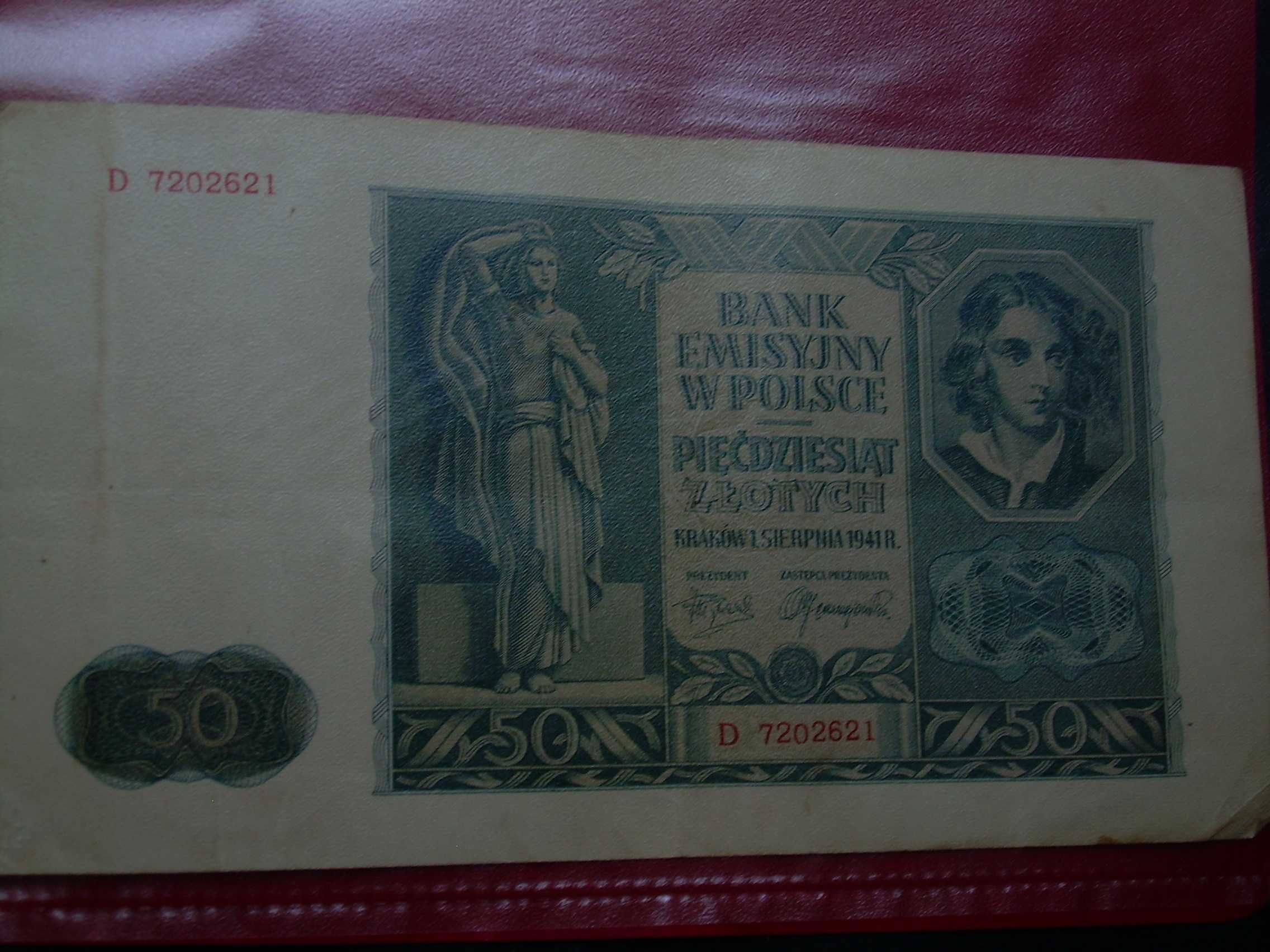 Banknot 50,- zł z 1941r.