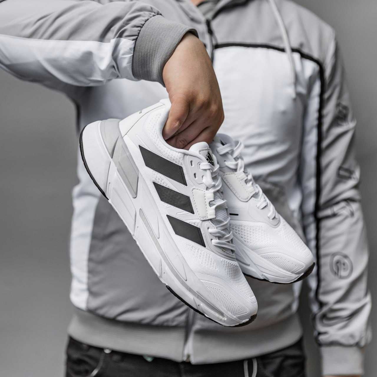 Чоловічі кросівки Adidas Adistar 2.0 білий з чорним 3080 ХІТ КРОСИ