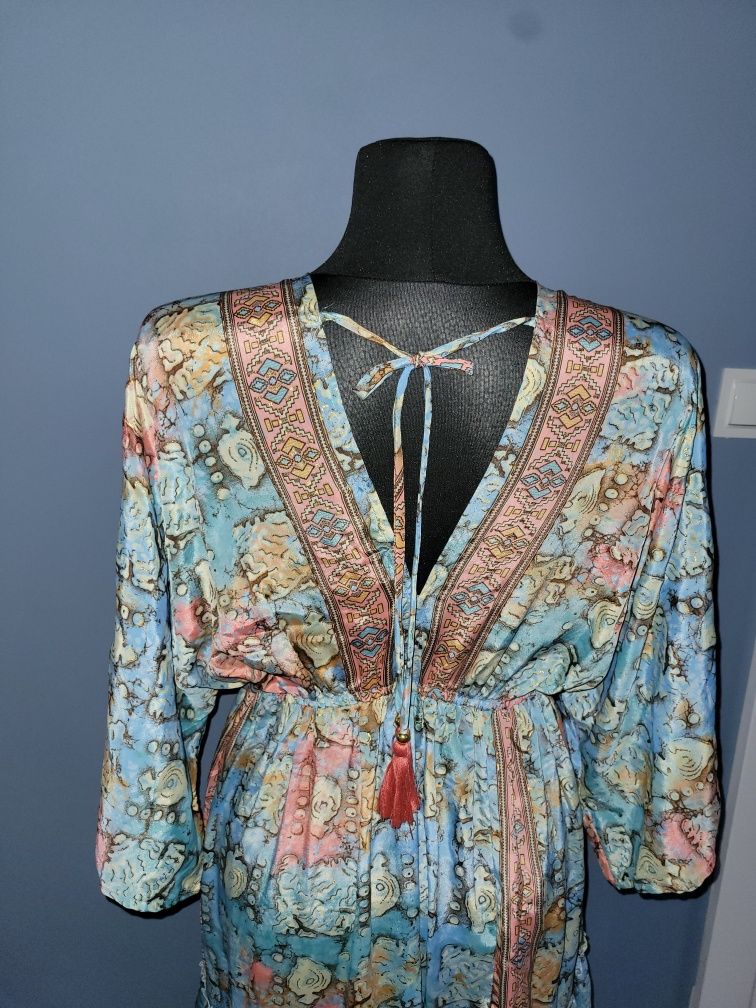 Kimono, narzutka, sukienka jedwabna, S, M, L, 36, 38, 40
