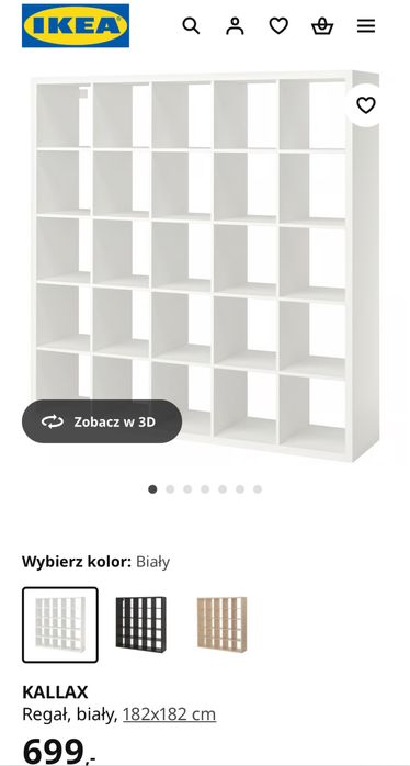 regał ikea kallax 5x5 182 x 182 biały