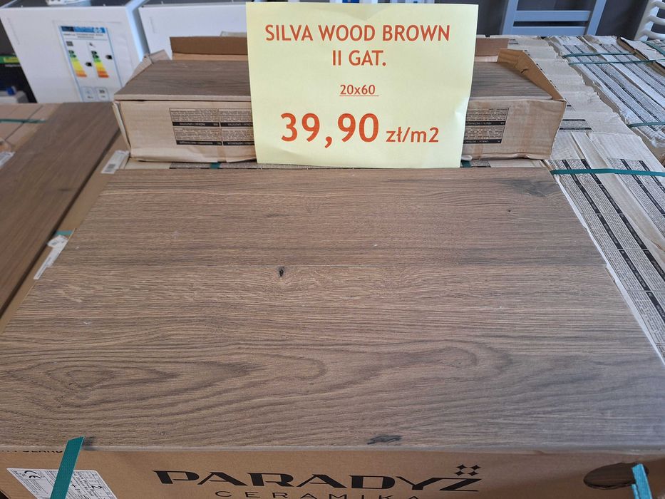 Płytka gresowa Paradyż Silva wood brown mat  20x60cm.2GATUNEK