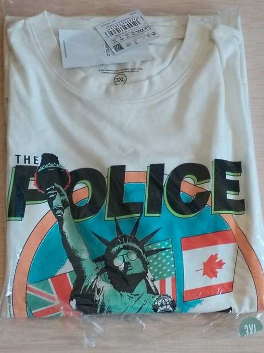T-shirt branca Springfield com estampa banda The Police tamanho XXXL