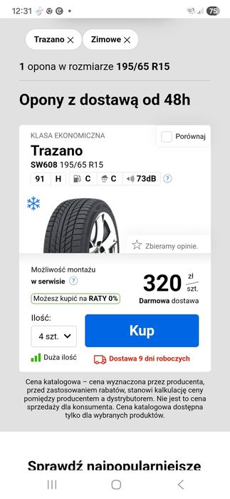 195/65/15 Trazano zimowe komplet jak nowe