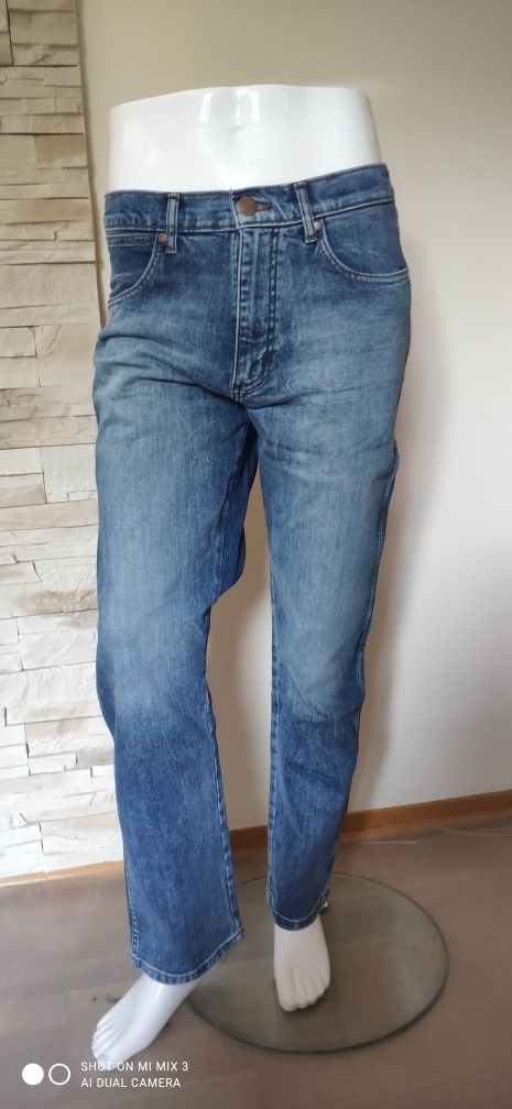 Wrangler Texas Straight Authentic Indigo męskie jeansy rozm 34/32