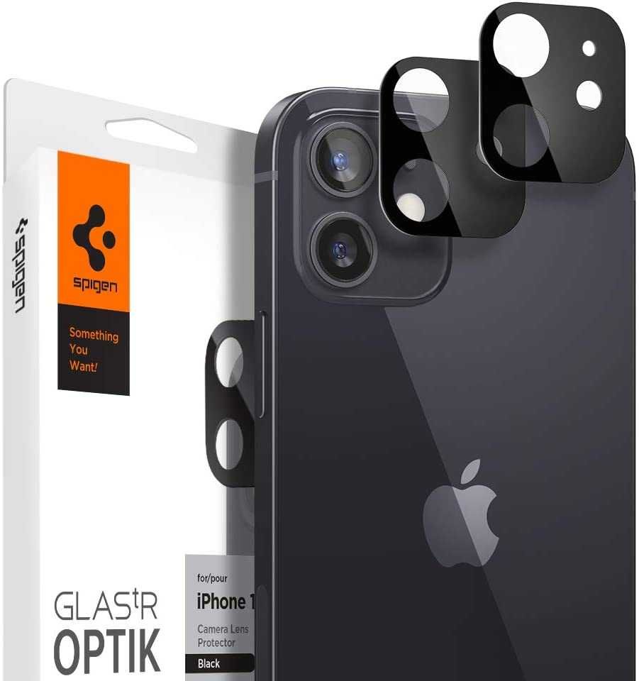 Spigen - Câmara lente protetora para iPhone 12 preto - 2 unidades