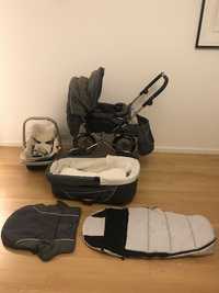 Emmaljunga 3 w 1 wózek z torbą gondola,spacerówka i fotelik z bazą