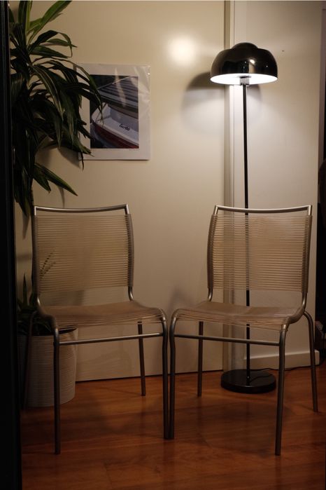 Conjunto cadeiras metalicas estilo spaghetti