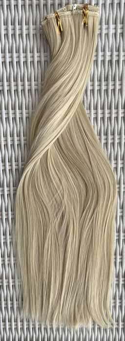 Naturalny blond ( zimny odcień ) włosy doczepiane clii in