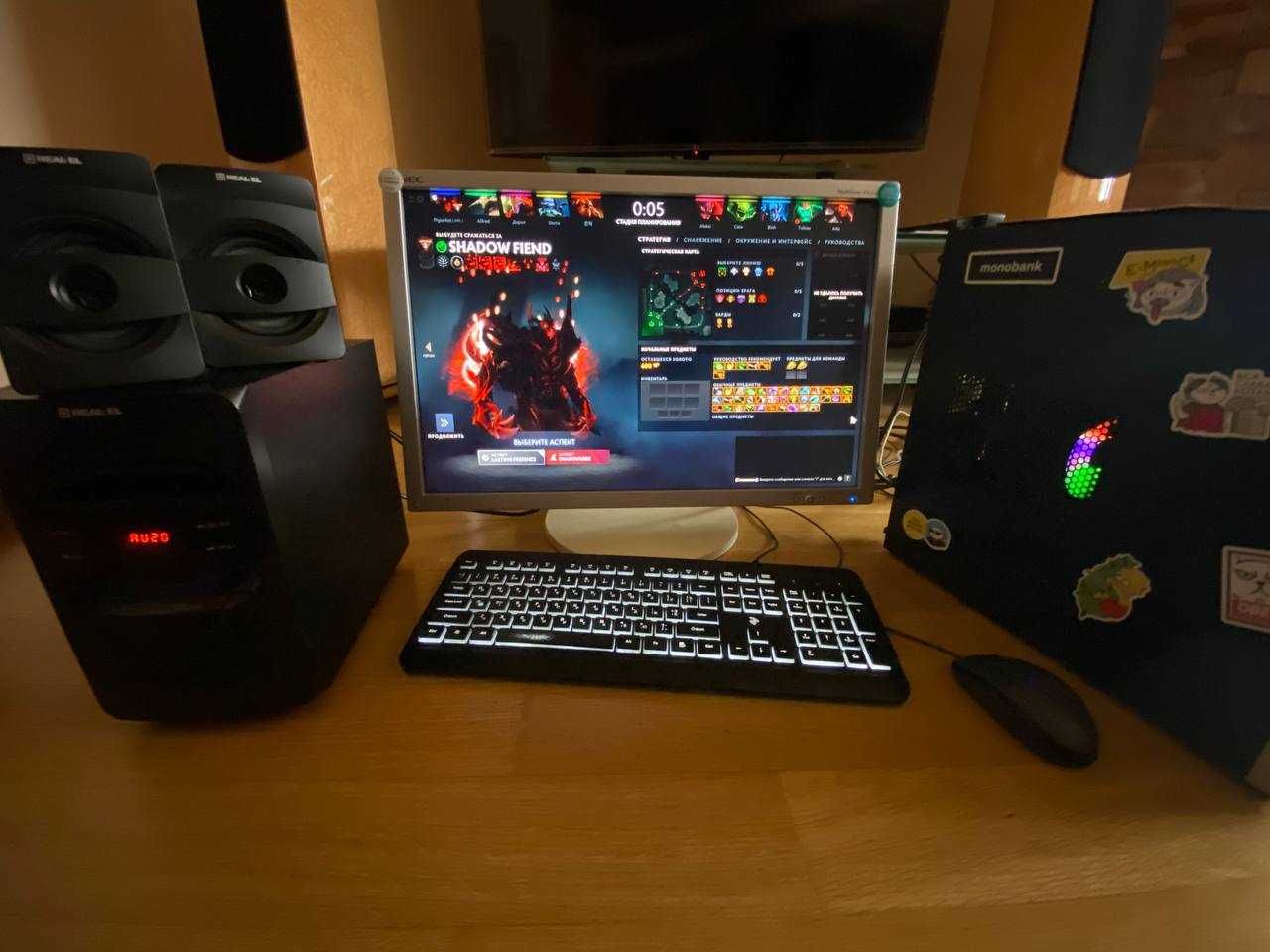 Игровой ПК-AMD Ryzen3/DDR4 16gb/RX 570/120SSD/500HDD/МОНИТОР 24"/AUDIO