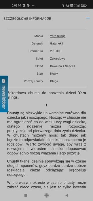 Chusta tkana Yaro Braid Black Natural Seacell Wrap