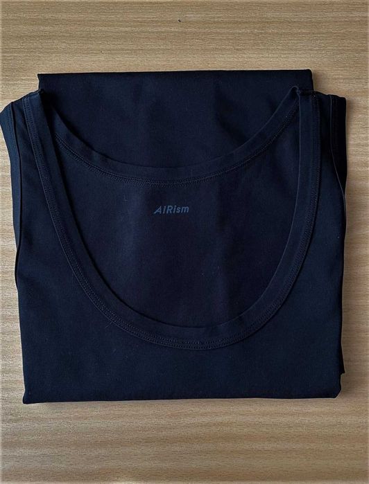 T-Shirt Preta Homem Sport/Ginásio UNIQLO AIRISM