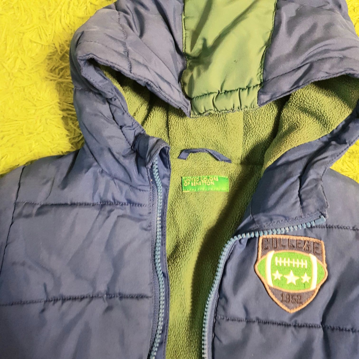 Benetton зимняя курточка на флисе, 90см