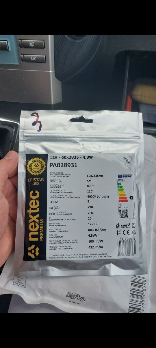 Nextec Pasek led 4metry barwa neutralna 4000K biały