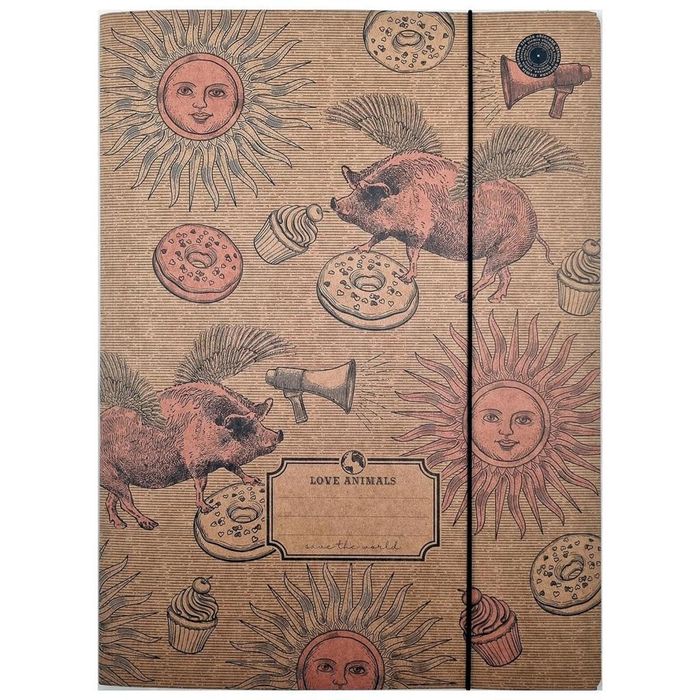 Teczka A4 z gumką Vintage (10szt) Ziemia Obiecana folia,323x251 mm