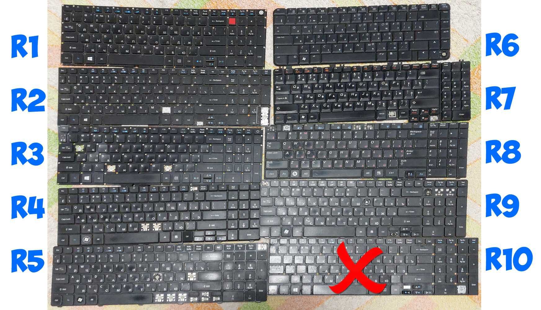 Клавіатури з ноутбуків на кнопки/клавіші є біля 80 штук