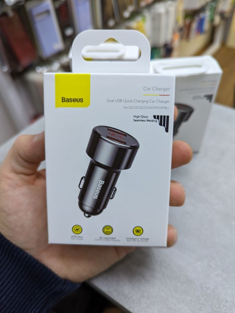 Автомобільний ЗП Baseus Display Dual QC USB Car Charger 45W BS-C20A-X