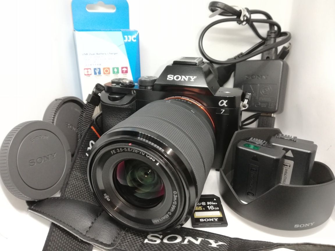 Sony A7 full frame c/NOVA + Sony 28-70mm + acessórios/manuais/caixa