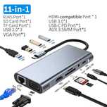 Hub 11 в 1 Концентратор MacBook USB TypeC HDMI 4k VGA RJ45 Card Reader