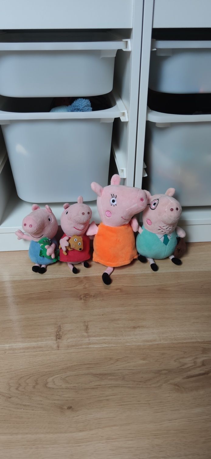 4x Świnka Peppa maskotka maskotki George Mama Tata  rodzina świnki