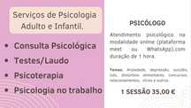 Psicóloga Disponível/ Psicoterapia Online