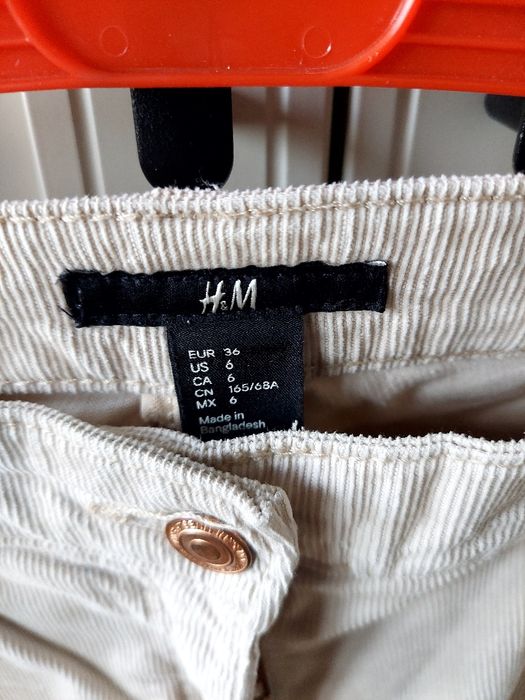 Spodnie sztruksowe 36 H&M