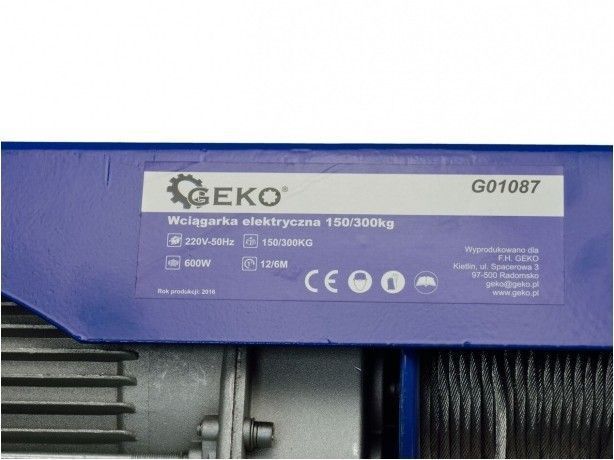 Тельфер лебедка таль електрическая GEKO 150 300kg Гарантия 12 месяцев