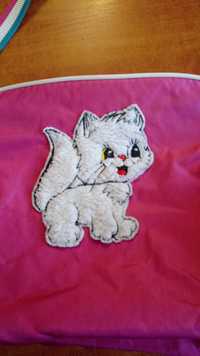 Rózowa torba na ramie z kotem