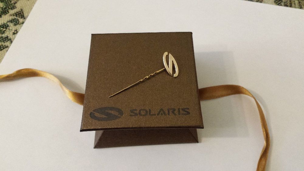 Złoty znaczek broszka emblemat Solaris RARYTAS UNIKAT NOWY wyr.A.Kruk