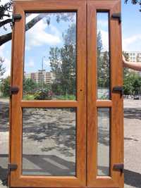 Drzwi PCV (do sklepu, biura, na taras) złoty dąb 125x210