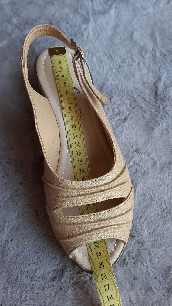 Buty skóra naturalna damskie na koturnie eleganckie r. 41 Enplus