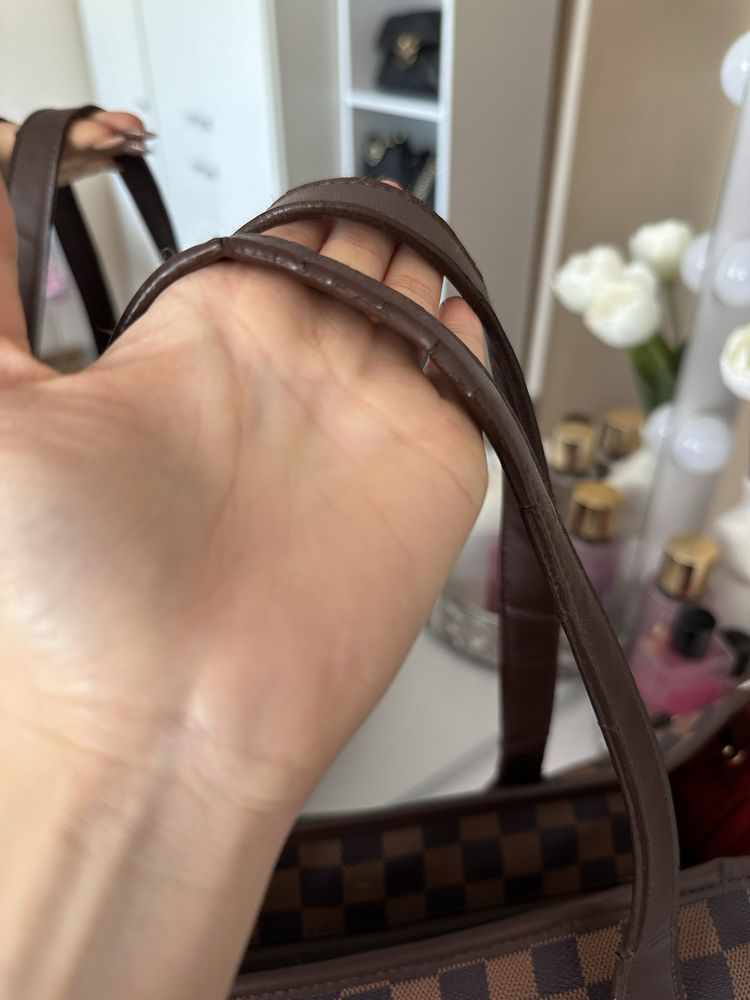 Torba torebka szachownica Louis Vuitton Neverfull zapiana na suwak