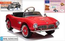 Auto na Akumulator BMW Retro Czerwone Auto BMW  Ecoskóra 2.4G USB