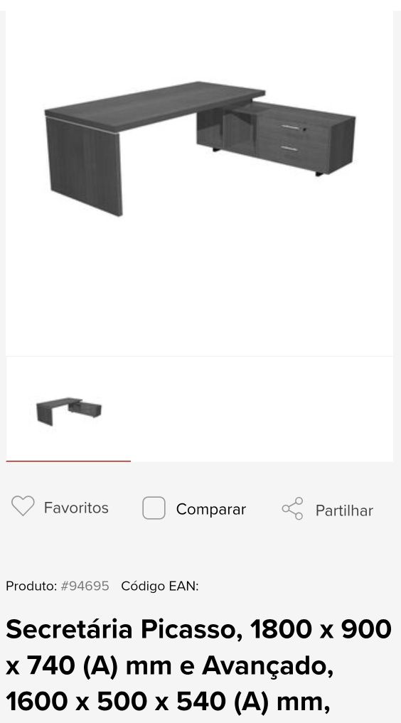 Secretária preta de escritório Picasso - Staples