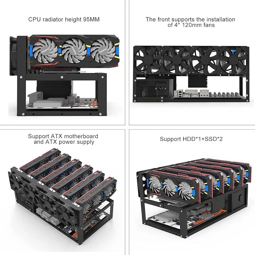 Zestaw ramek do sprzętu górniczego 6 GPU Bitcoin