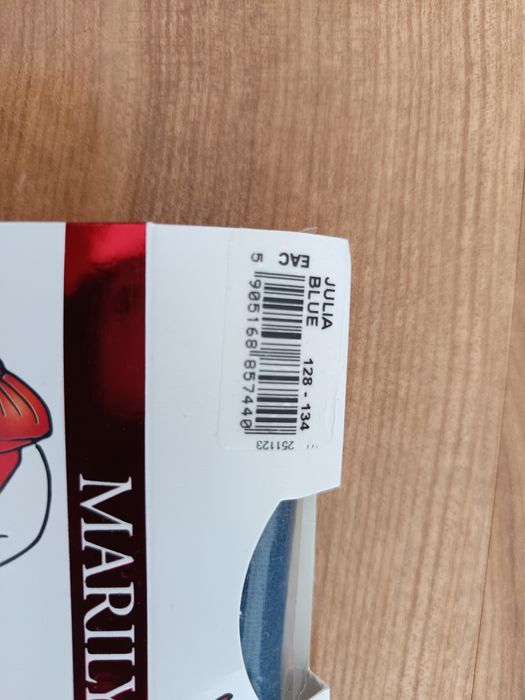 Rajstopy białe i granatowe 128/ 134