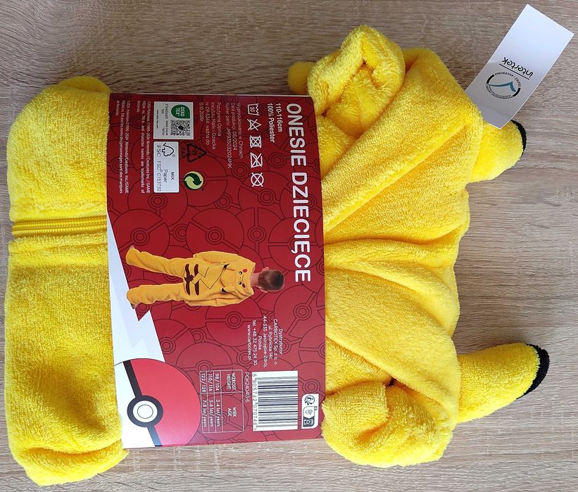 Nowy strój kombinezon kostium na bal przebierańców Pikachu Pokemon