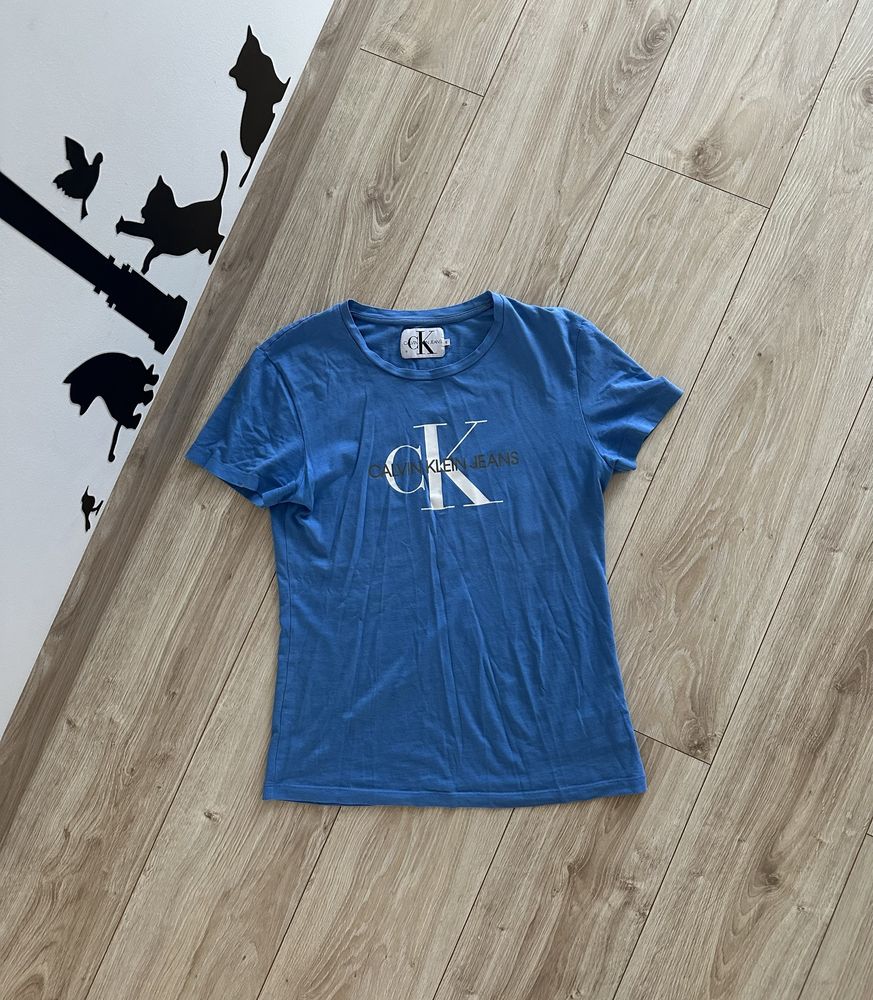 Fajny Niebieski T-shirt Calvin Klein