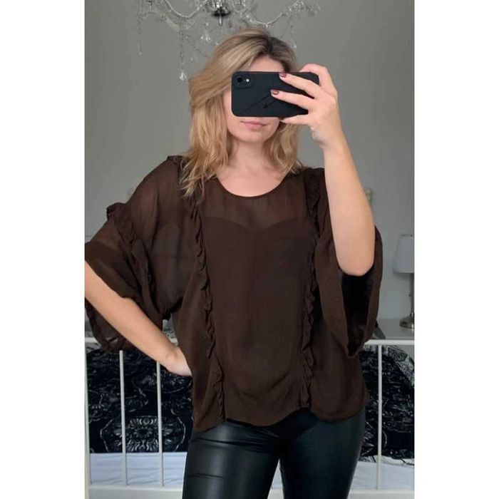 ByTiMo półtransparentna bluzka top oversize z wiskozy