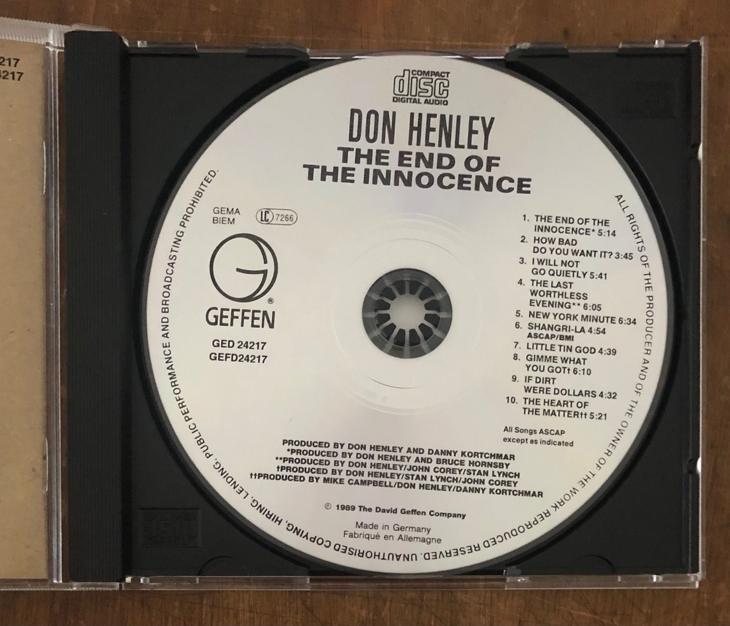 Don Henley ‎– The End Of The Innocence